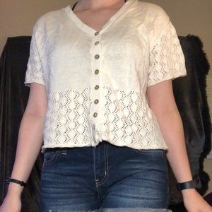 White cropped sweater